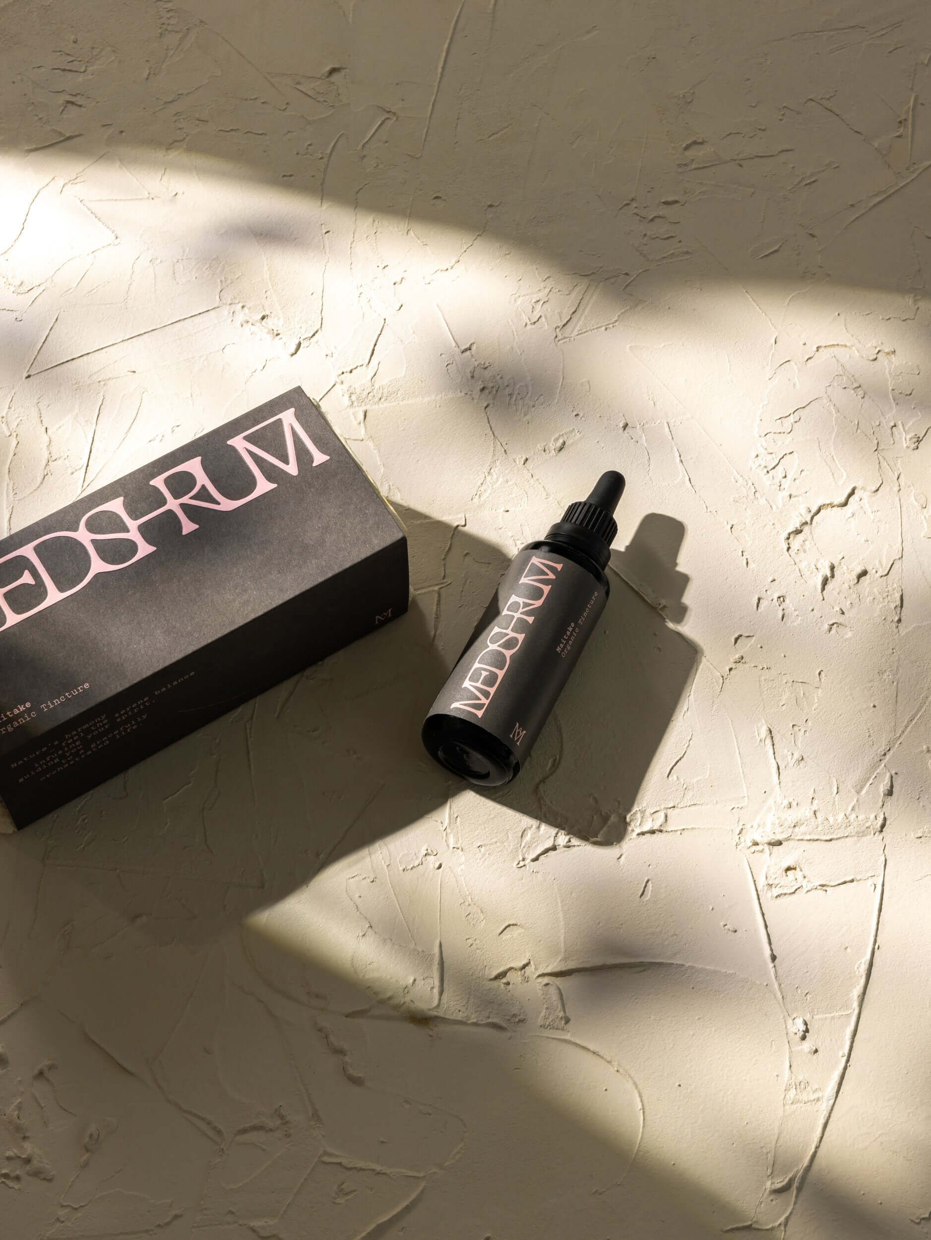 Medshrum Maitake organic tincture bottle in eco-friendly packaging, promoting immune support and overall wellbeing.